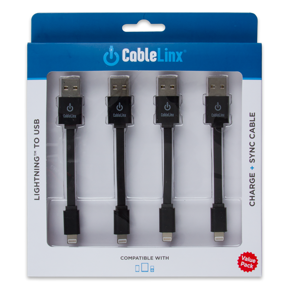 The Charge Hub CableLinx Value Pack of 4 Lightning to USB Cables