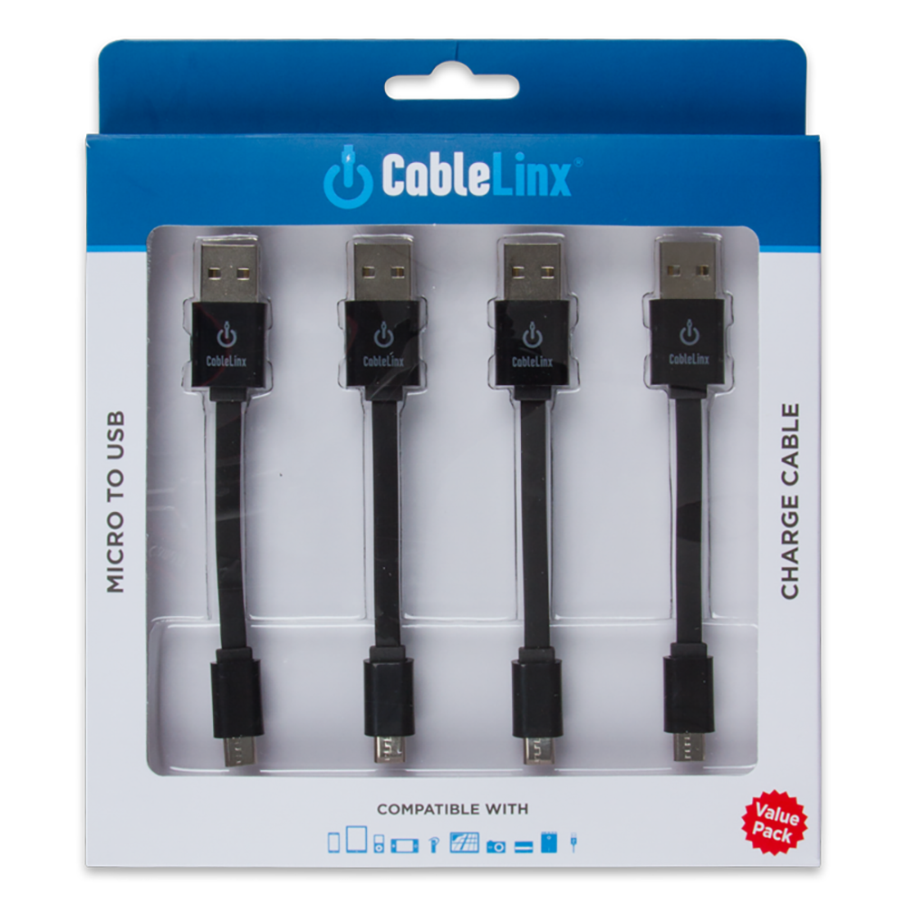The Charge Hub Cable Linx Value Pack of 4 Micro to USB Charge Cables