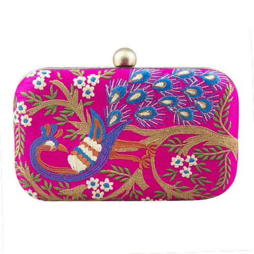 The Purple Sack Peacock Clutch Bag