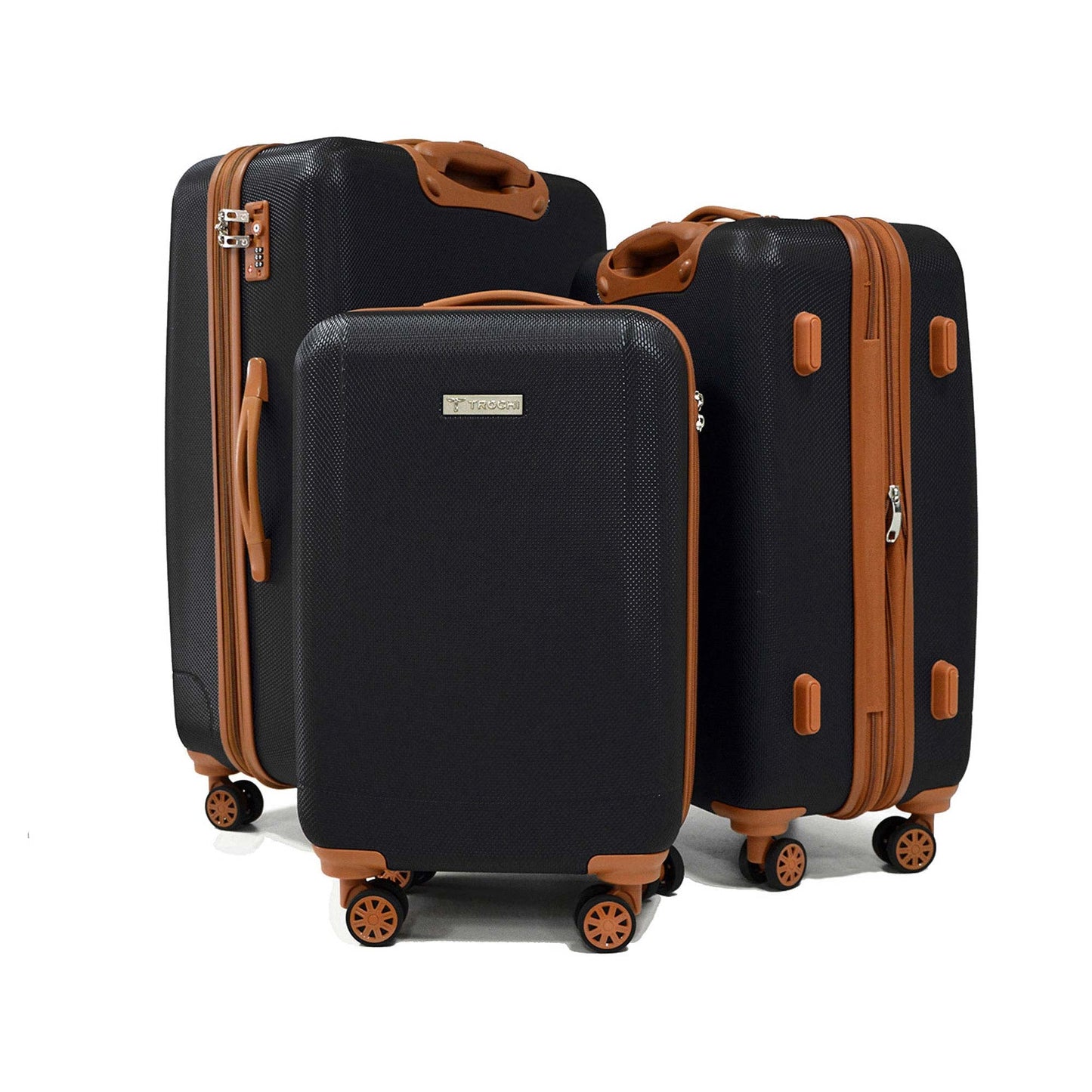 Trochi Lux-Tex expandable 3 Piece ABS spinner Luggage Set