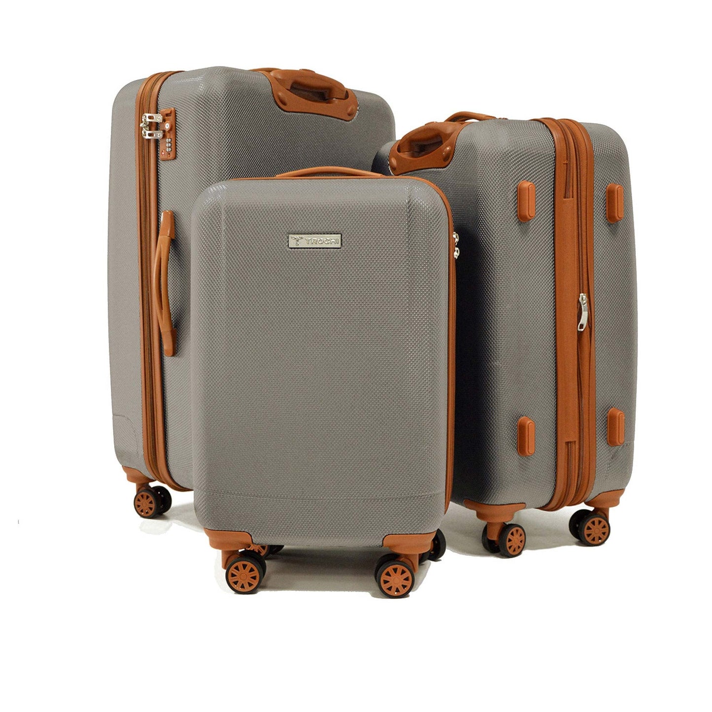 Trochi Lux-Tex expandable 3 Piece ABS spinner Luggage Set