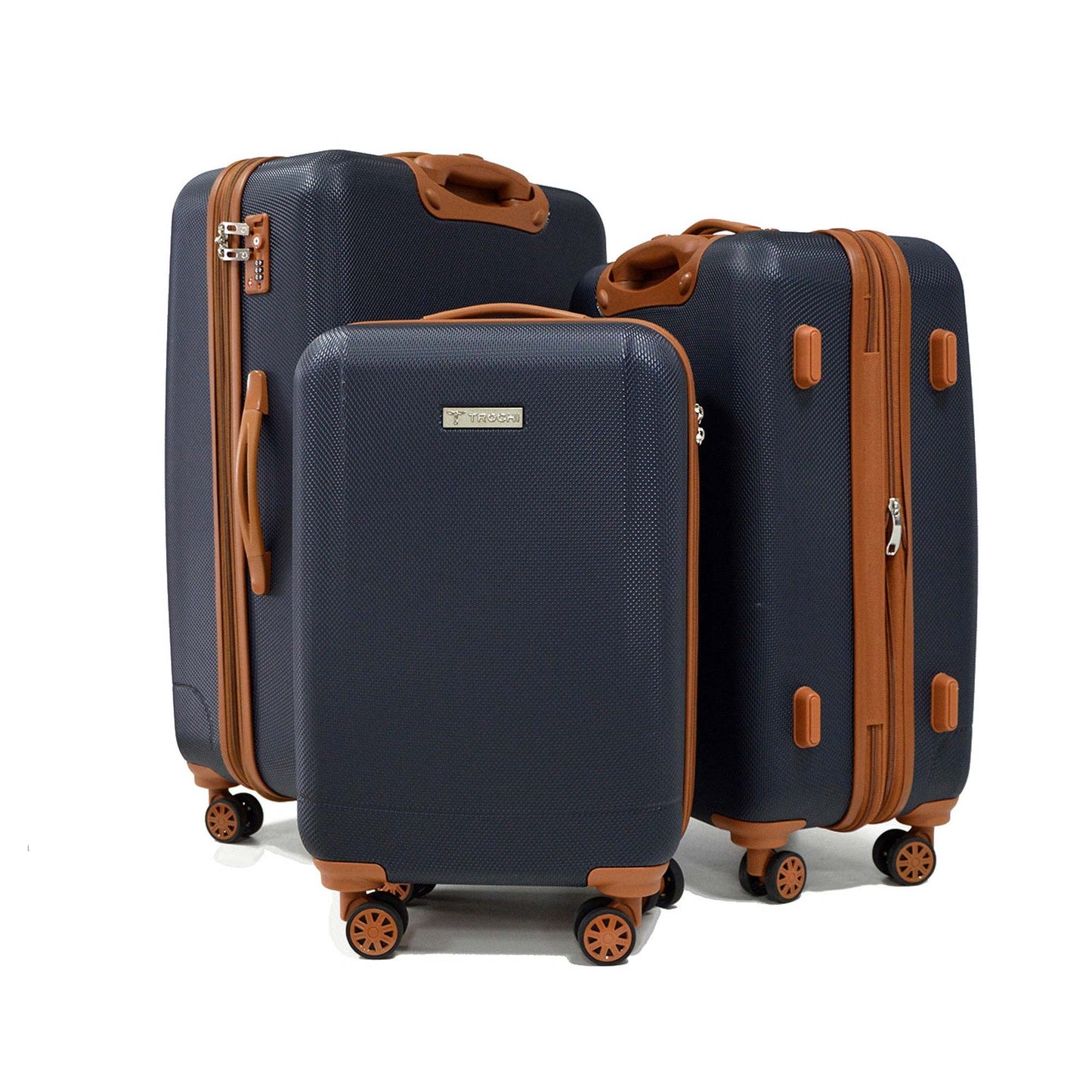 Trochi Lux-Tex expandable 3 Piece ABS spinner Luggage Set